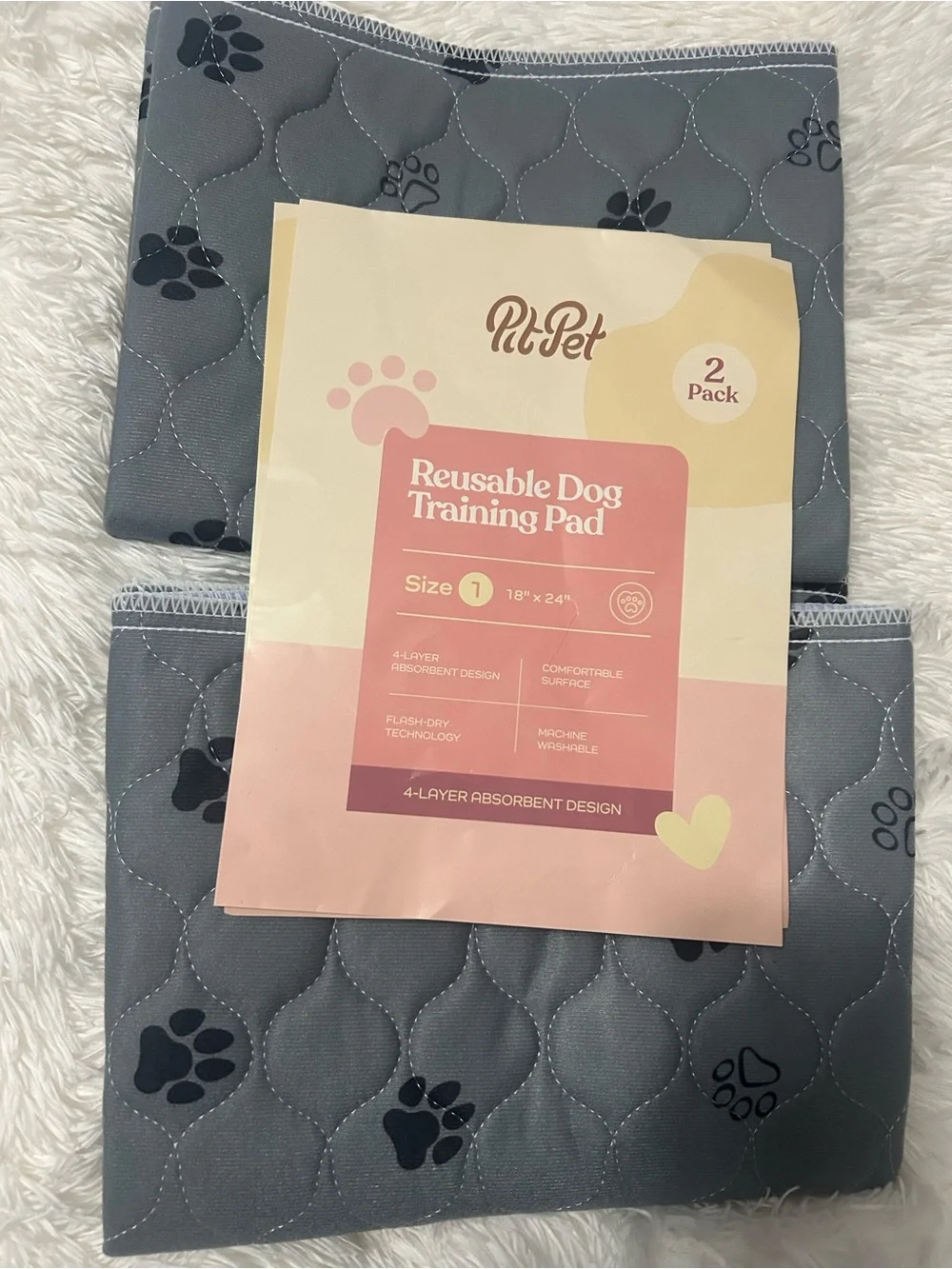 Reusable Dog Training Pad - Gray Paw Print
